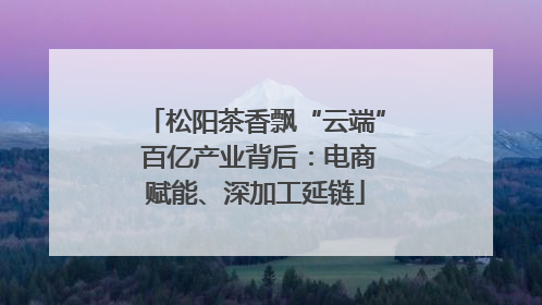 松阳茶香飘“云端” 百亿产业背后：电商赋能、深加工延链