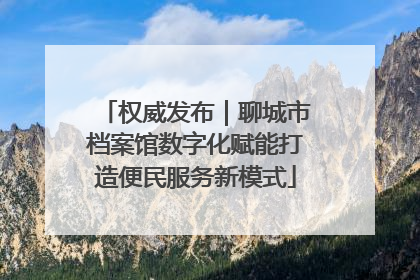 权威发布｜聊城市档案馆数字化赋能打造便民服务新模式