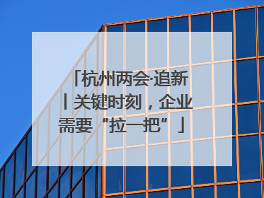 杭州两会·追新丨关键时刻，企业需要“拉一把”