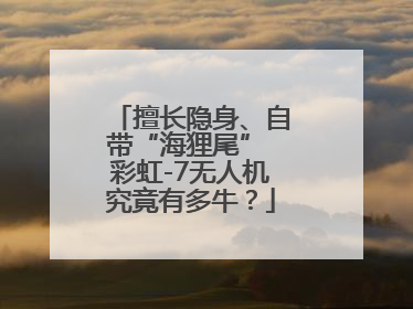 擅长隐身、自带“海狸尾” 彩虹-7无人机究竟有多牛？