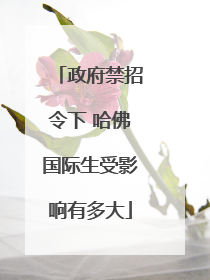 政府禁招令下 哈佛国际生受影响有多大