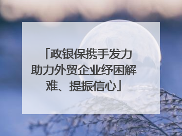 政银保携手发力 助力外贸企业纾困解难、提振信心