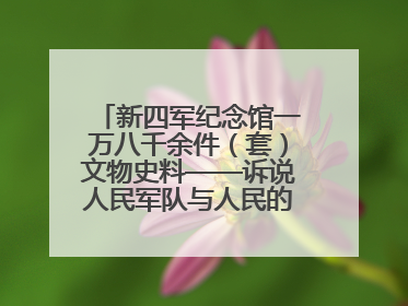新四军纪念馆一万八千余件（套）文物史料——诉说人民军队与人民的血脉相连