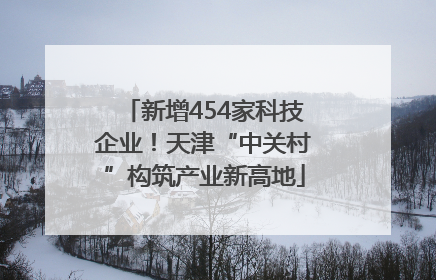 新增454家科技企业！天津“中关村”构筑产业新高地