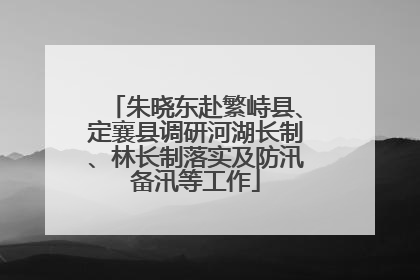 朱晓东赴繁峙县、定襄县调研河湖长制、林长制落实及防汛备汛等工作