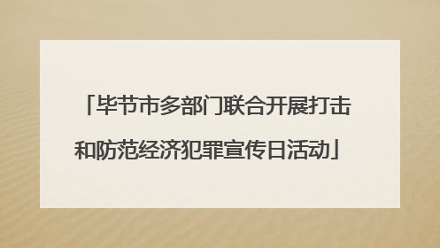 毕节市多部门联合开展打击和防范经济犯罪宣传日活动