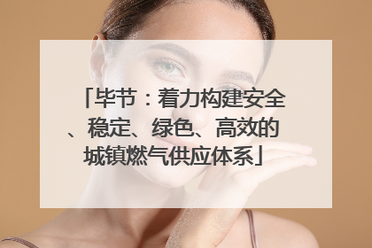 毕节：着力构建安全、稳定、绿色、高效的城镇燃气供应体系