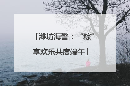 潍坊海警：“粽”享欢乐共度端午