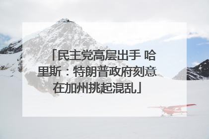 民主党高层出手 哈里斯：特朗普政府刻意在加州挑起混乱