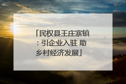 民权县王庄寨镇：引企业入驻 助乡村经济发展
