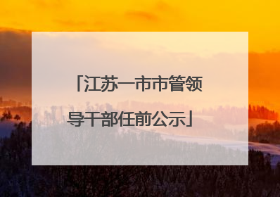 江苏一市市管领导干部任前公示