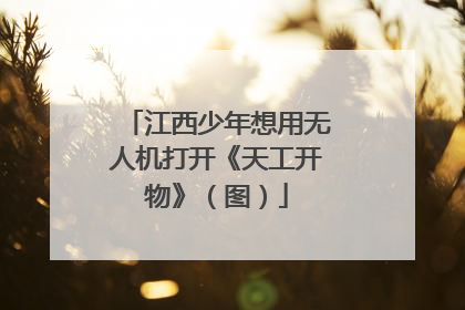 江西少年想用无人机打开《天工开物》（图）