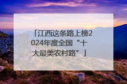 江西这条路上榜2024年度全国“十大最美农村路”