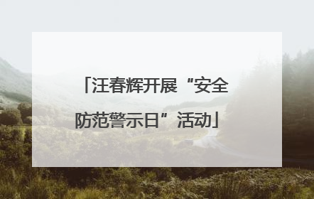 汪春辉开展“安全防范警示日”活动