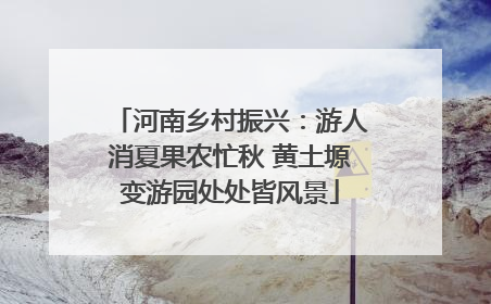 河南乡村振兴：游人消夏果农忙秋 黄土塬变游园处处皆风景