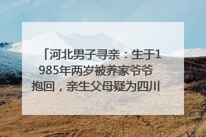 河北男子寻亲：生于1985年两岁被养家爷爷抱回，亲生父母疑为四川仪陇人｜红星寻人