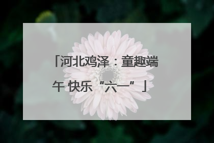 河北鸡泽：童趣端午 快乐“六一”