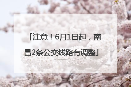 注意！6月1日起，南昌2条公交线路有调整