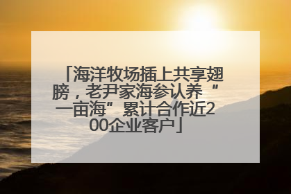 海洋牧场插上共享翅膀，老尹家海参认养“一亩海”累计合作近200企业客户