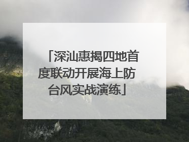 深汕惠揭四地首度联动开展海上防台风实战演练