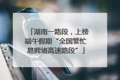 湖南一路段，上榜端午假期“全国繁忙易拥堵高速路段”