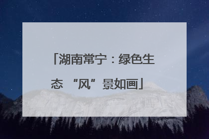湖南常宁：绿色生态 “风”景如画