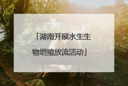 湖南开展水生生物增殖放流活动