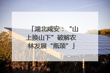 湖北咸安：“山上换山下”破解农林发展“瓶颈”