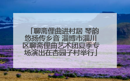 聊斋俚曲进村居 琴韵悠扬传乡音 淄博市淄川区聊斋俚曲艺术团夏季专场演出在杏园子村举行
