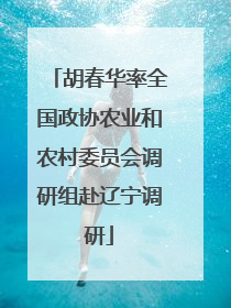 胡春华率全国政协农业和农村委员会调研组赴辽宁调研
