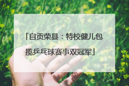 自贡荣县：特校健儿包揽乒乓球赛事双冠军