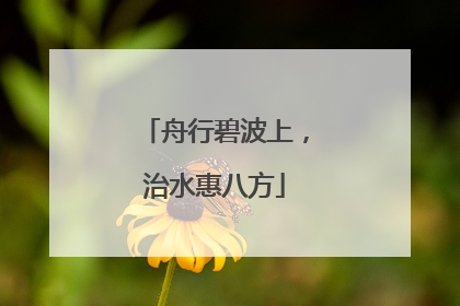 舟行碧波上，治水惠八方