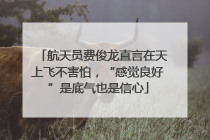 航天员费俊龙直言在天上飞不害怕，“感觉良好”是底气也是信心