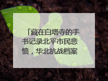 藏在白塔寺的手书记录北平市民悲愤，华北抗战档案首次集中展示