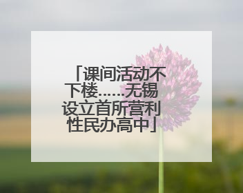 课间活动不下楼……无锡设立首所营利性民办高中