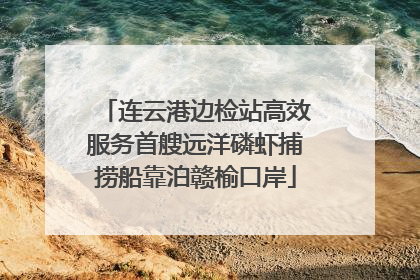 连云港边检站高效服务首艘远洋磷虾捕捞船靠泊赣榆口岸