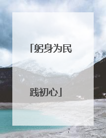 躬身为民践初心