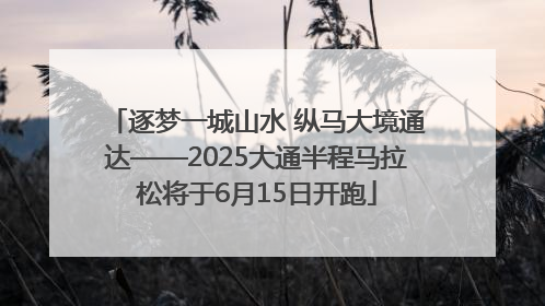 逐梦一城山水 纵马大境通达——2025大通半程马拉松将于6月15日开跑