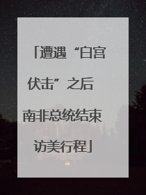 遭遇“白宫伏击”之后 南非总统结束访美行程