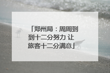 郑州局：周周到到十二分努力 让旅客十二分满意