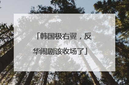 韩国极右翼，反华闹剧该收场了