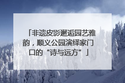 非遗皮影邂逅园艺雅韵，顺义公园演绎家门口的“诗与远方”
