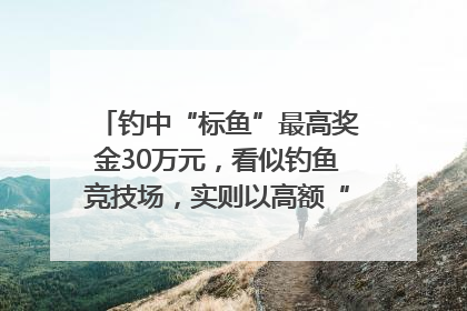 钓中“标鱼”最高奖金30万元，看似钓鱼竞技场，实则以高额“回报”作“饵”……｜今晚九点半