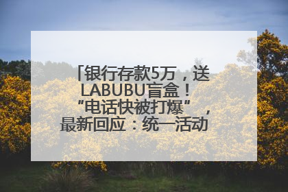 银行存款5万，送LABUBU盲盒！“电话快被打爆”，最新回应：统一活动，进货渠道不清楚