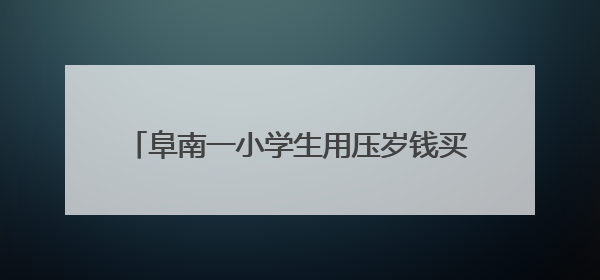 阜南一小学生用压岁钱买水为中高考学子送清凉