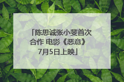 陈思诚张小斐首次合作 电影《恶意》7月5日上映