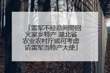 雷军不经意间带回火家乡特产 湖北省农业农村厅或可考虑请雷军当特产大使