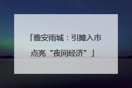 雅安雨城：引摊入市 点亮“夜间经济”