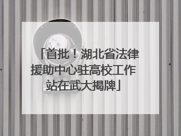 首批！湖北省法律援助中心驻高校工作站在武大揭牌