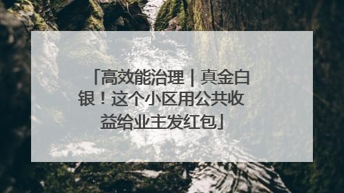 高效能治理｜真金白银！这个小区用公共收益给业主发红包